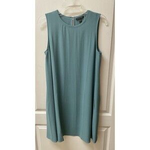 Eileen Fisher Georgette Crepe Dress W/ Side Pockets Size SM PT Worn 1 Time